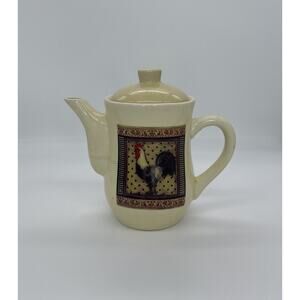 Vintage Rooster Tea Pot Bay Island 7" tall Farmhouse Style